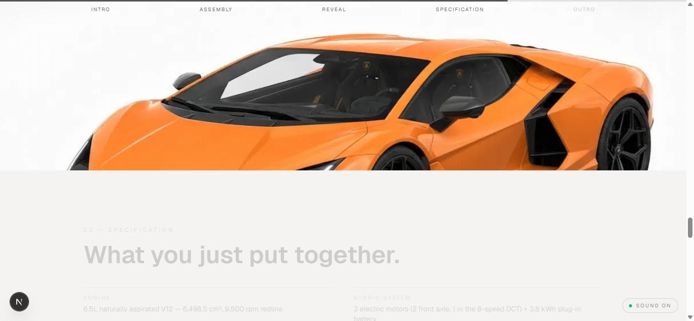 The specification section — real engine and hybrid-system figures